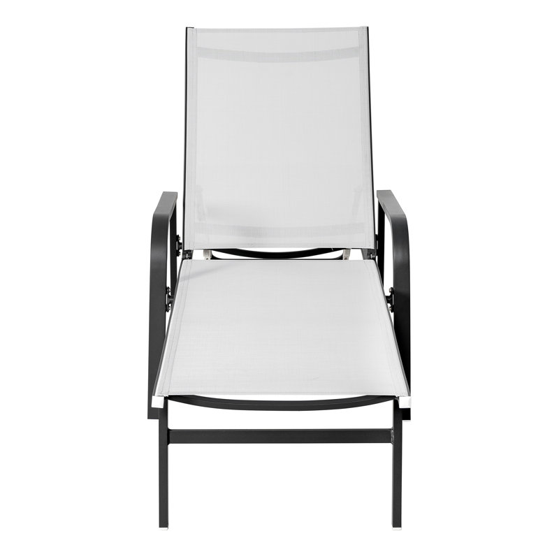 Outdoor PVC-coated polyester Lounge Chair With Aluminum Frame, 6 Reclining Levels