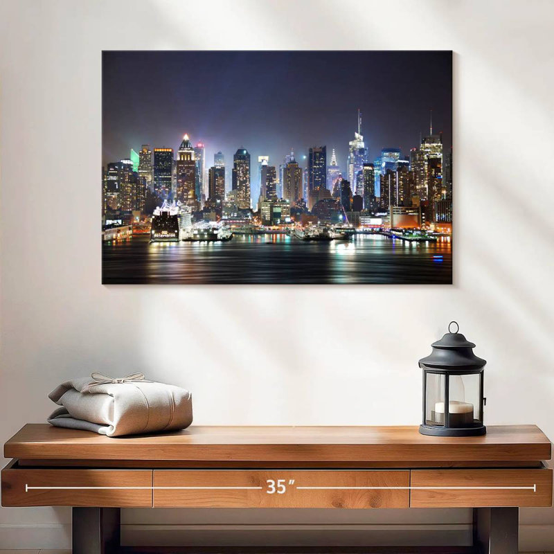 Sirci NYC Manhattan Nightscape, H 16 po x l 24 po