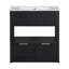Meuble-lavabo de 30 po avec comptoir d'évier, armoire de salle de bain avec tablette de rangement ouverte et deux tiroirs, un paquet-673599488