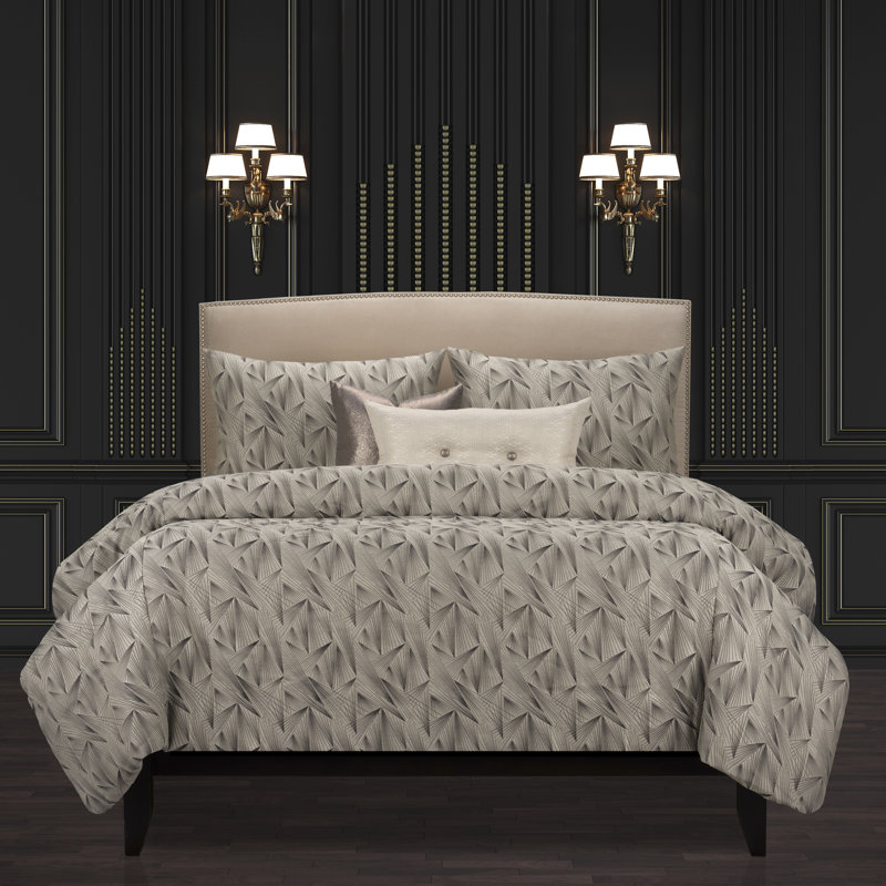 Ensemble de housse de couette Fine Point Luxury, Graphite, Housse de couette de taille double + 2 coussins dÃ