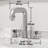 Wythe Widespread 3-Hole Bathroom Faucet, 2-Handle High Arc With Cross Knob Handles In Brushed Nickel-62421221