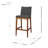 Upholstered Faux Leather Counter Stool with Solid Wood Frame-823577233-911119225