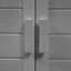 Table de jardin, table de travail en bois de sapin avec tablette de rangement, tiroir et armoire-114040482