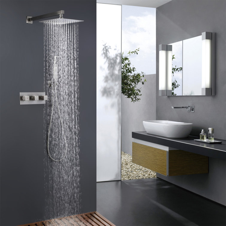 Trustmade 2 Functions Complete Shower Fixtures, 3 Knob Handles Complete Shower Systems, 10 Inches