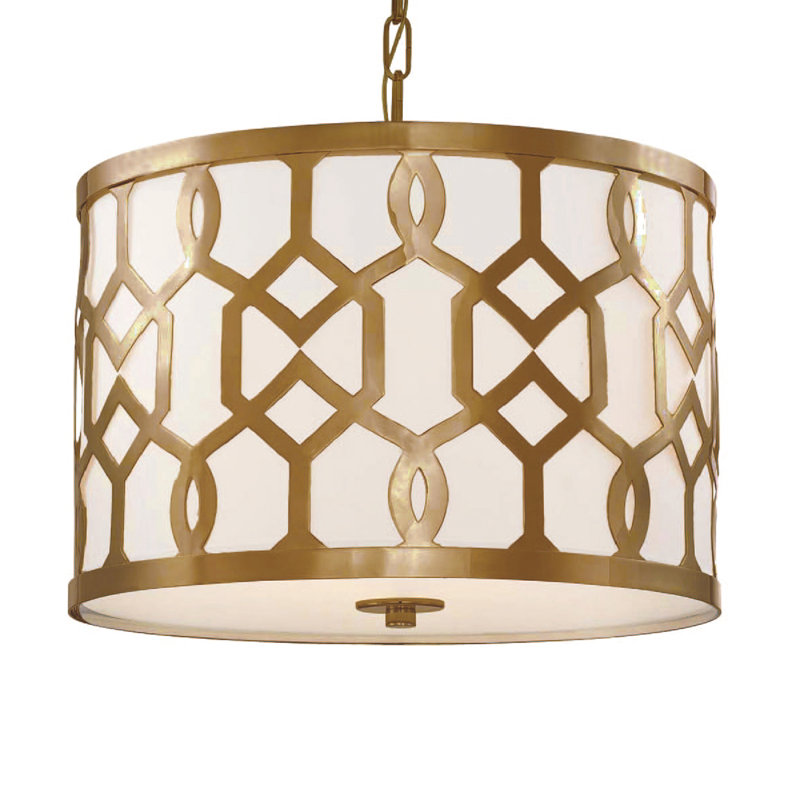 Jennings 5-Light Drum Pendant, Aged Brass, 24.25" 5-Light