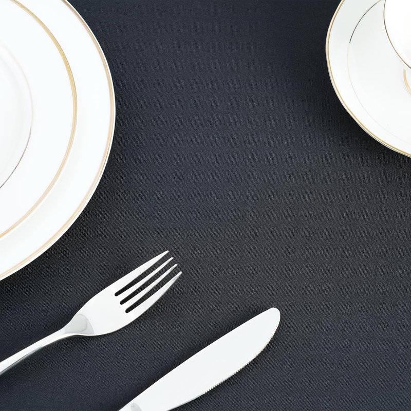 Round Table Cloth,127L X 127W CM,Black