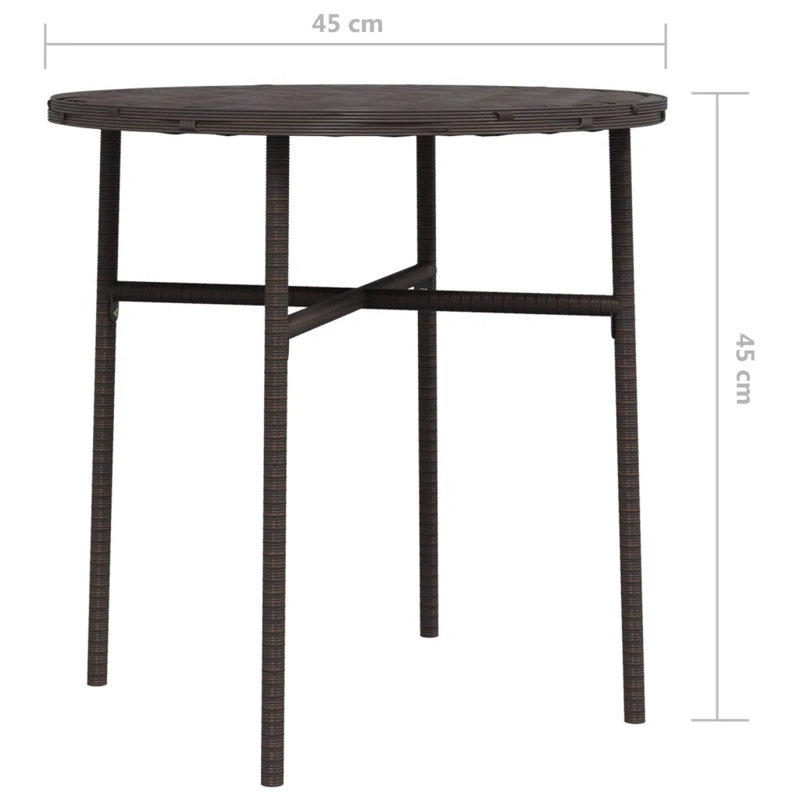 Hardine Round Outdoor Dining Table , 45cm cm W 45cm cm D, Brown