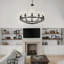  40" 12 - Light Candle Style Dimmable Wagon Wheel Chandelier-1343877327