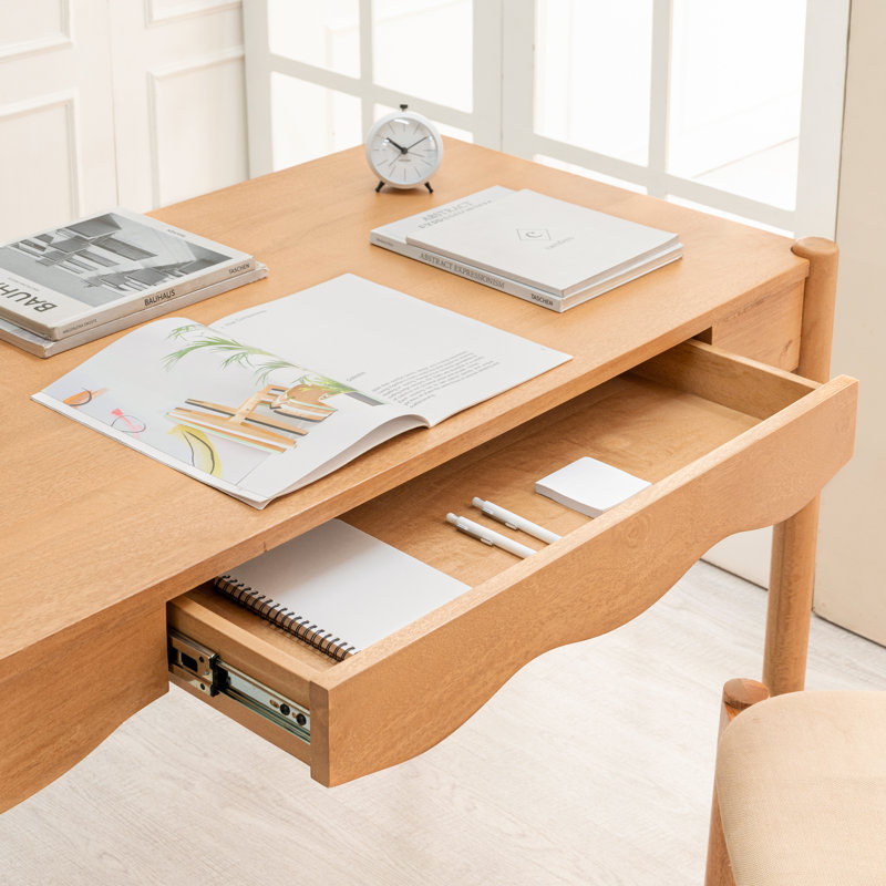 Bureau d'écriture avec tiroir de rangement Jacksonburg, Blond naturel