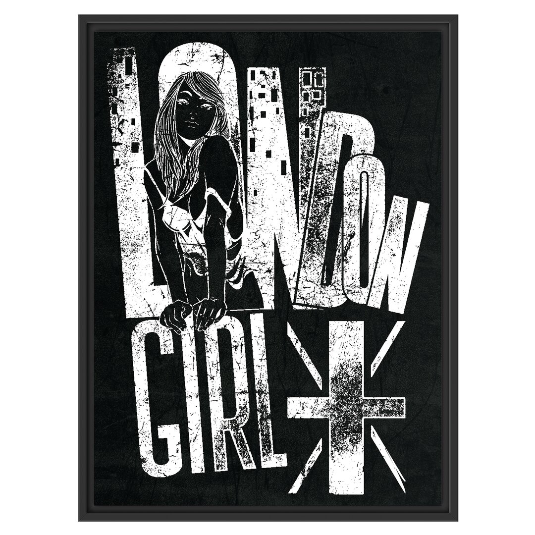 Gerahmtes Wandbild London-Girl black