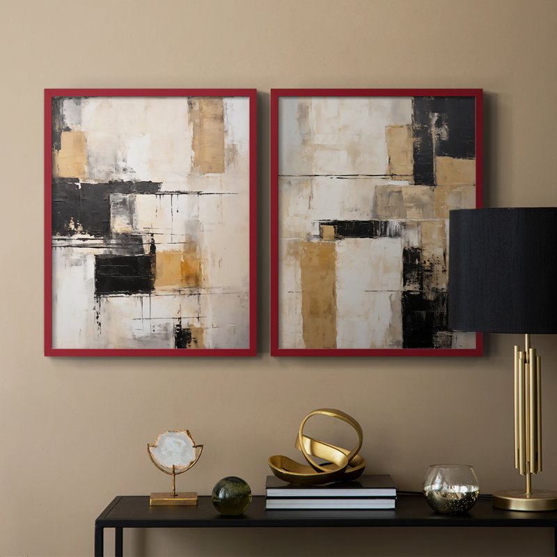 Série ABSTRACT CDI - reproduction encadrée de qualité supérieure - prête à être accrochée - aucun clou requis - aucun clou requis