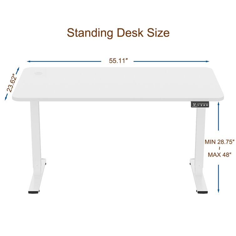 Putnam Height Adjustable Standing Desk The Twillery Co. Color (Top/Frame): Bamboo/White, Size: 48 H x 62.99 W x 23.62 D