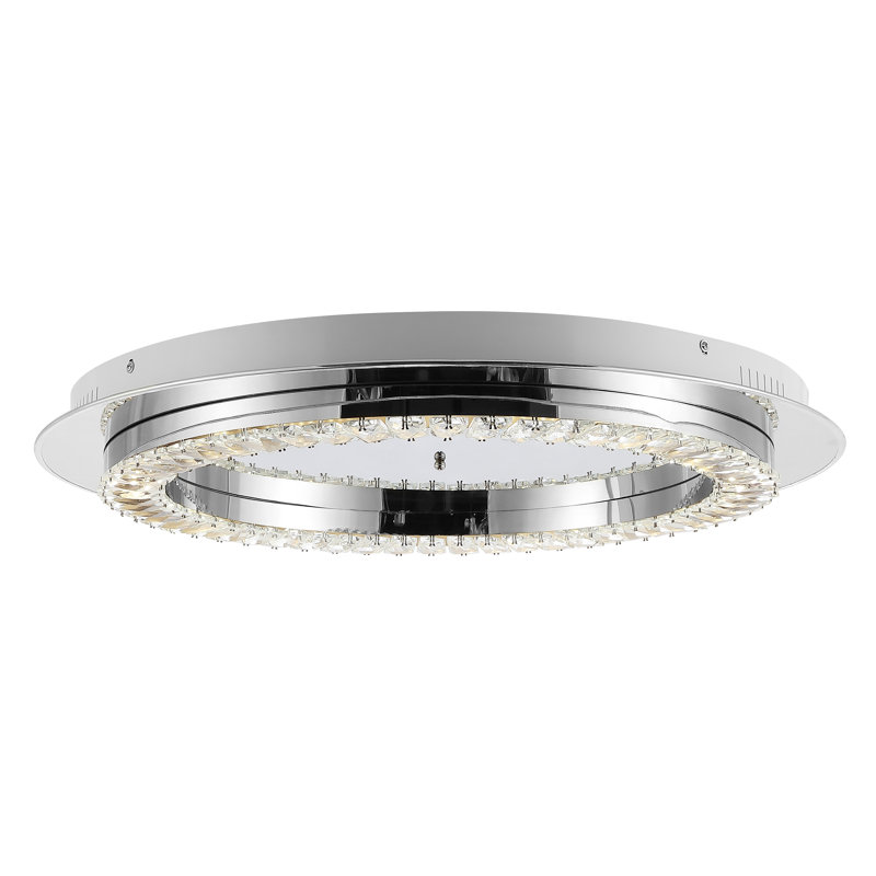 Plafonnier encastré cylindrique simple à 1 lumière Markham, 2.75" H x 24" W x 24" D