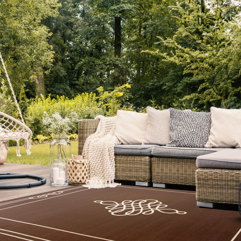 Cherene Performance Oriental Indoor/Outdoor Area Rug, Rectangle 4' x 5'7"