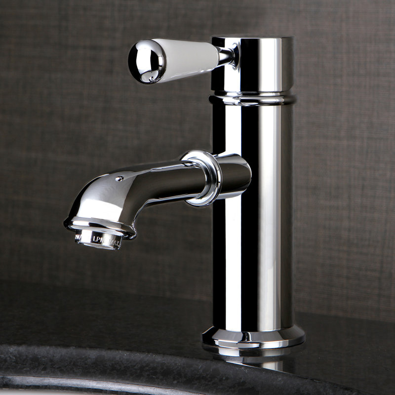 Kingston Brass Paris Single-Handle 1-Hole Deck Mount Bathroom Faucet with Brass Pop-Up, Chrome
