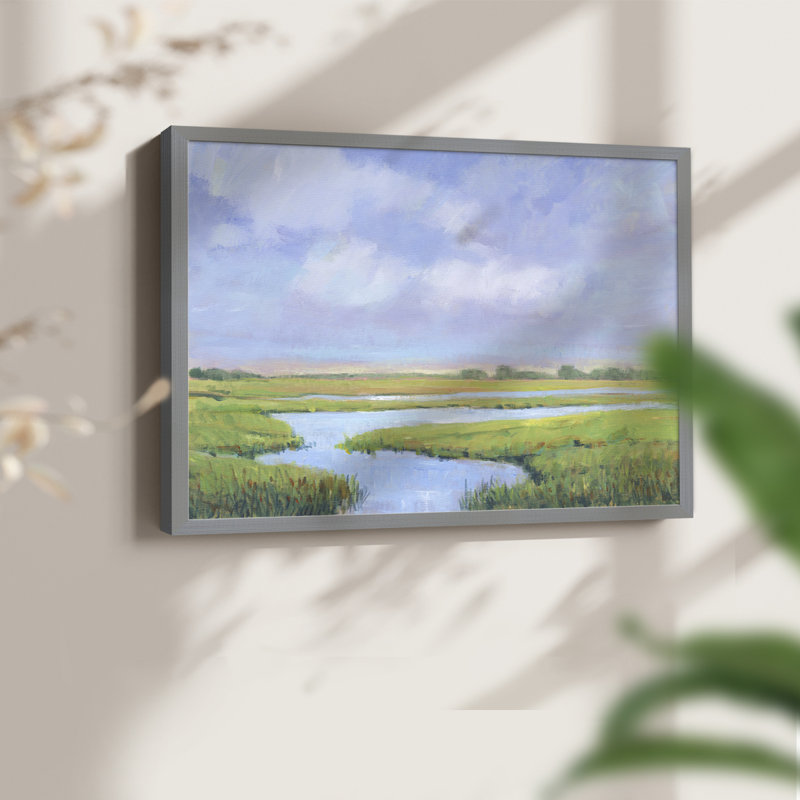 Summer Marsh II -Framed Print - Restickable, 8" H x 10" W, Gray