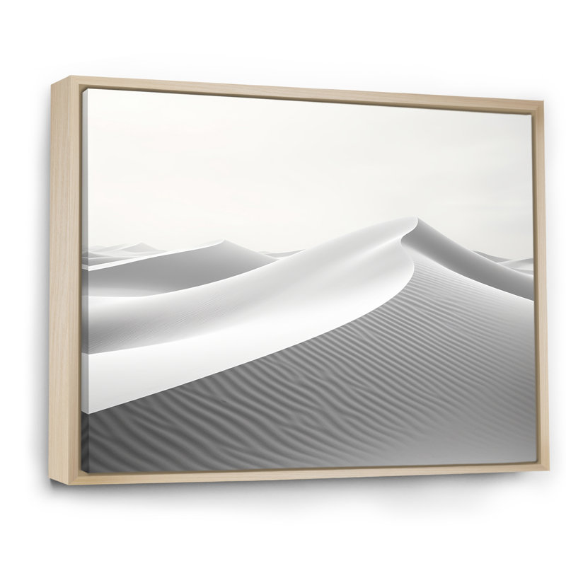 «Eernal Desert Dreams Minimalisme I», art mural sur toile, Cadre naturel flottant, H 16 po x l 32 po x P 1 po