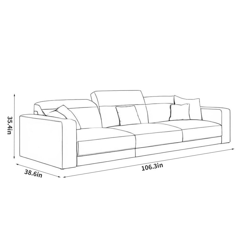 Canapé Creative Creative, Orange, H 35,4 po x l 106,3 po x P 38,6 po