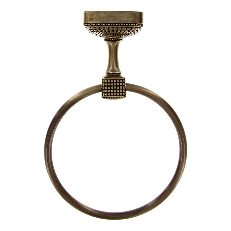 Tiziano Wall Mounted Towel Ring, Antique Brass