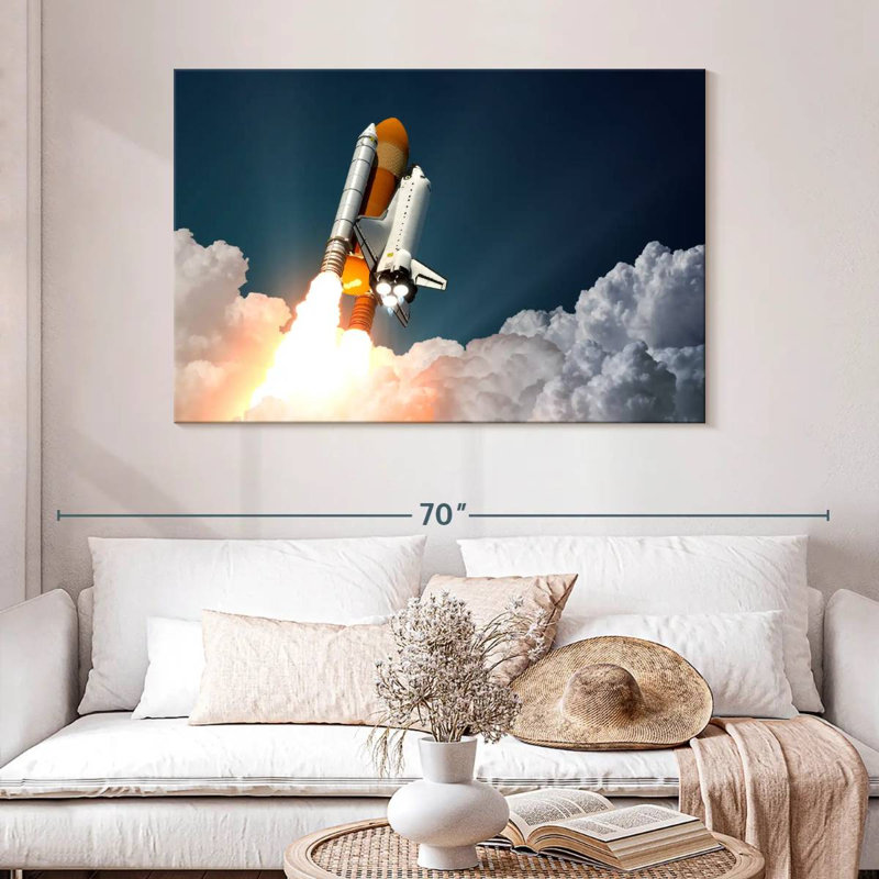 Oberle Rocket Flying To Space, 32" H x 48" W