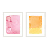 Pink & Orange Splash Set Of 2 Print by Jacques Pilon