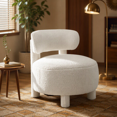 Chaise d'appoint en tissu Teddy