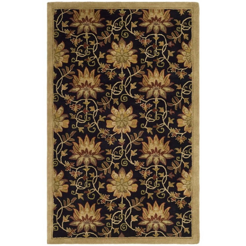 Tapis floral en laine touffeté à la main Jalayiah, Rectangle 8 pi x 10 pi