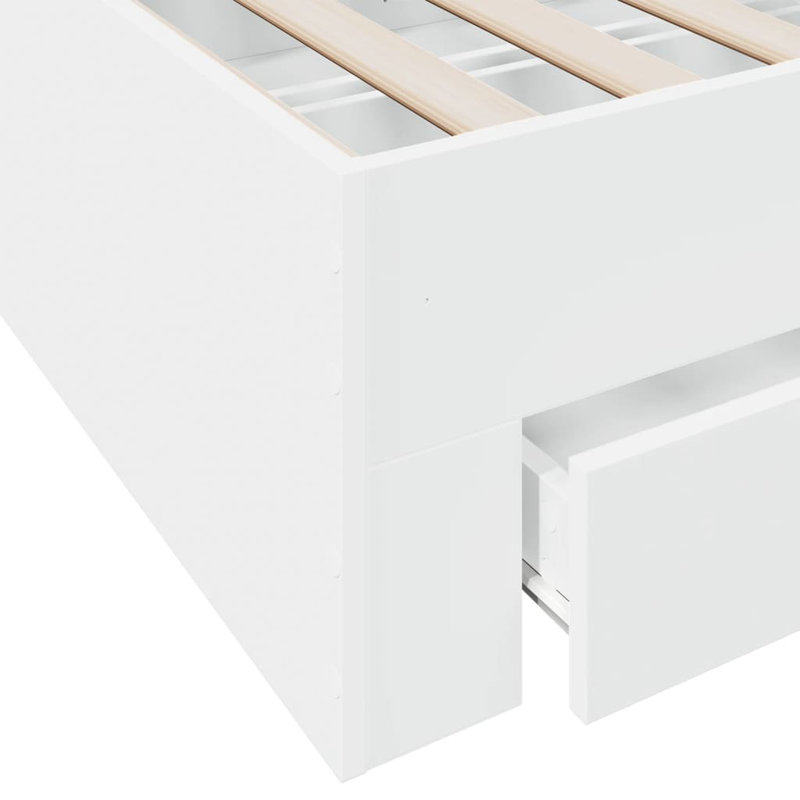 Yamna Engineered Wood Bed Frame, DE Size - 120 x 200 cm, White