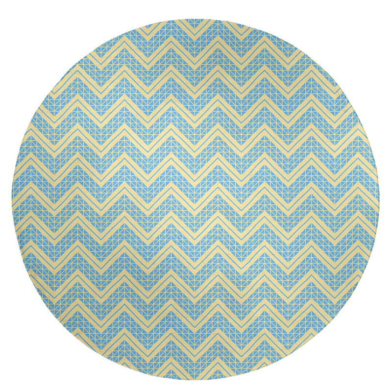 Tapis vert / bleu sarcelle dessiné à la main, Rectangle 4 pi x 6 pi