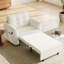 Canapé-lit 3 en 1, méridienne escamotable extra longue de 80 po avec charge USB, poches de rangement et boîte, conception capitonnée, canapé-lit simple en chenille multifonctionnel pour le salon et l’appartement