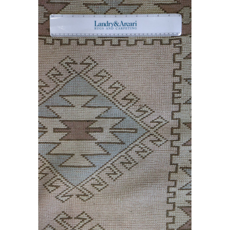Tapis unique ivoire / bleu / gris 2 pi 9 po x 11 pi 8 po Kars
