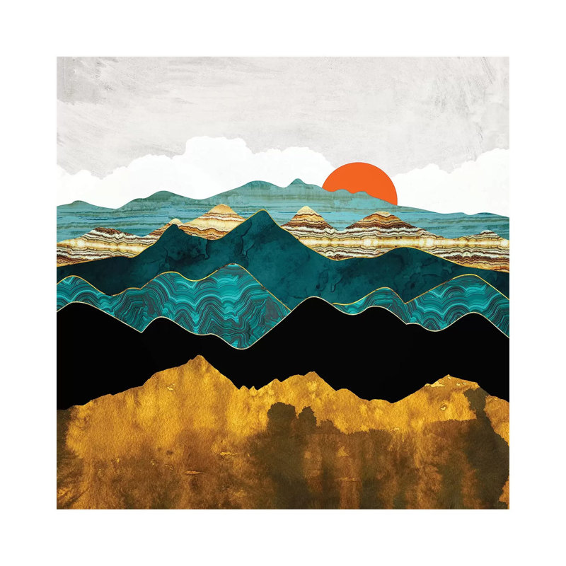 Turquoise Vista - imprimé, Toile tendue, H 12 po x l 12 po x P 0,75 po