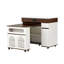 Table de salle à manger extensible avec plateau pliable extra-long, îlot de cuisine roulant avec tiroirs, prise de courant et verrou de frein, armoire de rangement pour la cuisine et la salle à manger (noyer + blanc crème)-781094392