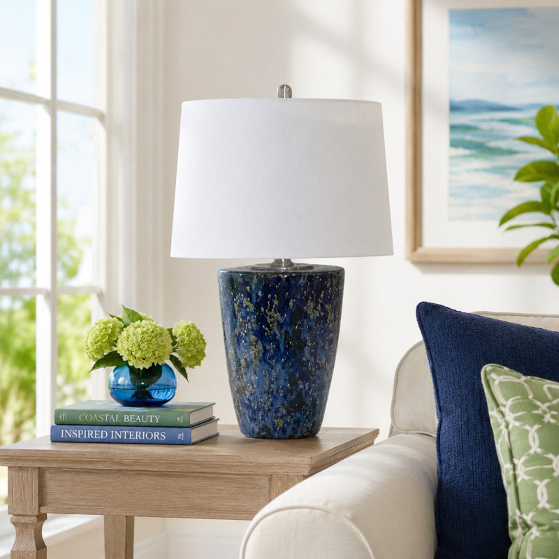 Small Plateau 26" Blue Picas Ceramic Table Lamp