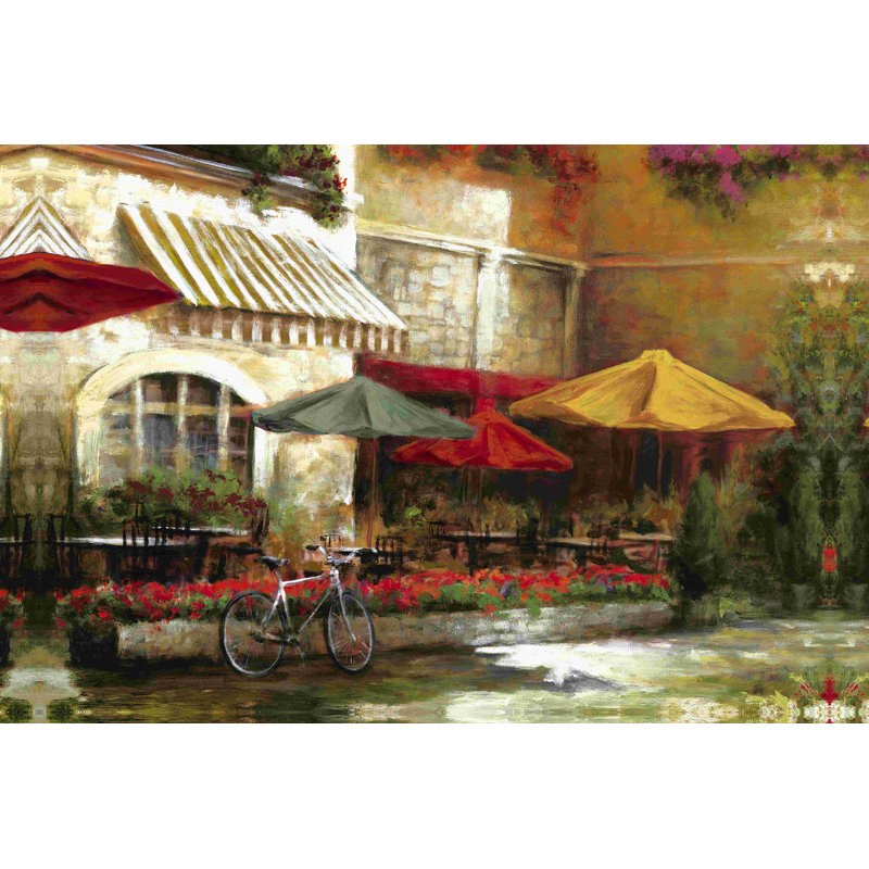 Vieille scène de rue italienne - peinture sur toile tendue, H 24 po x l 36 po, Non, Toile tendue