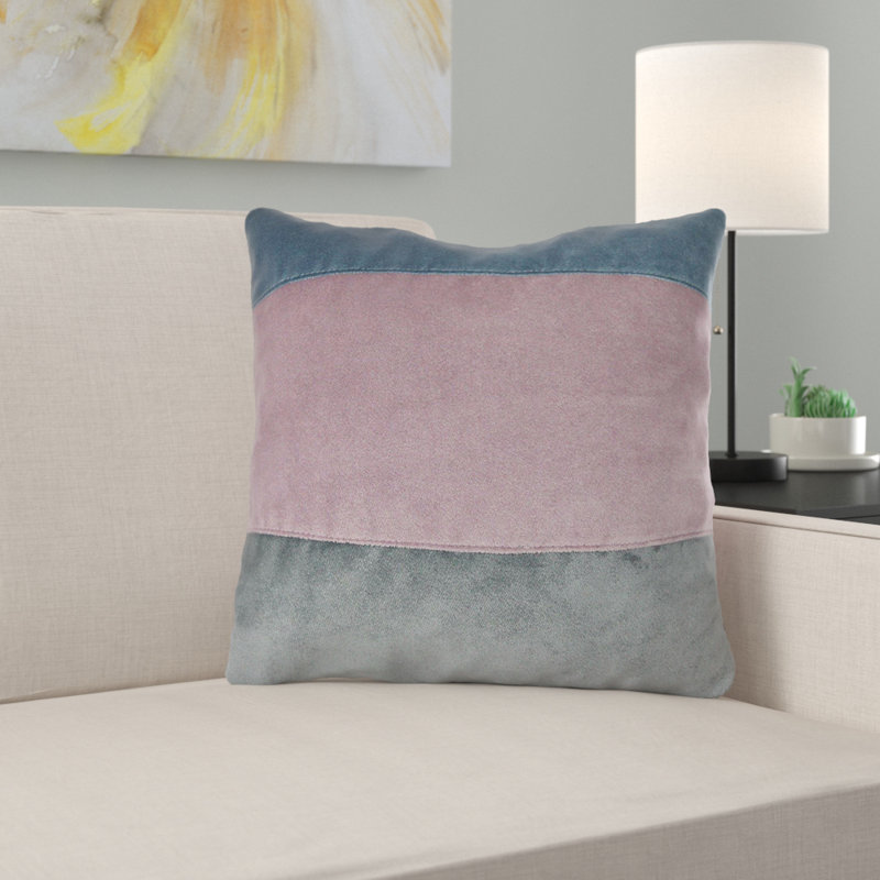Epicurus Patchwork Square Throw Cushion, Petrol Blue/Beige, 49 x 49cm