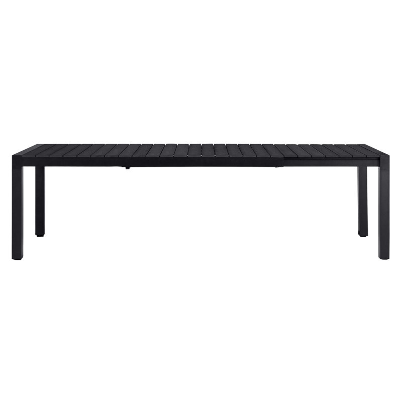 Ragnar 8 - Person Patio Dining Set with Extendable Rectangular Table, Black