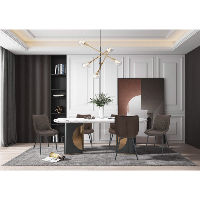 Braelynn Upholstered Dining Chair, Dark Brown