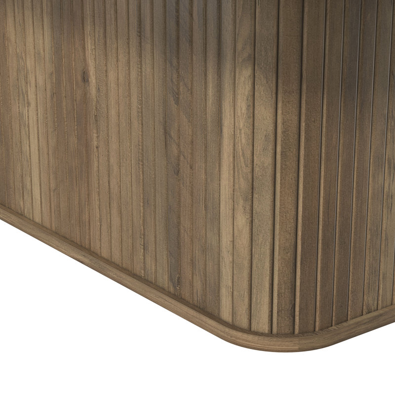 Table basse carrée cannelée 31,5 po Aurel, Brun