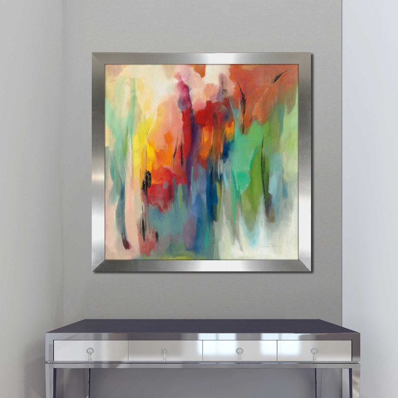 March Rainbow - Peinture, Encadrement argenté, H 31,5 po x l 31,5 po x P 1 po