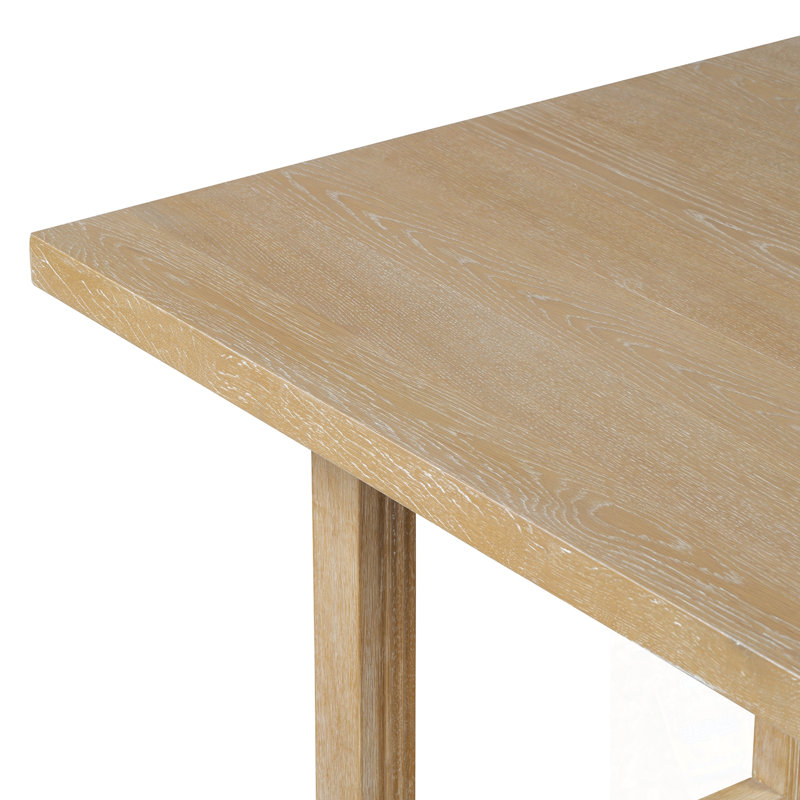 Ensemble de table de salle à manger 6 pièces avec table rectangulaire, 4 Chiars et un banc, Naturel