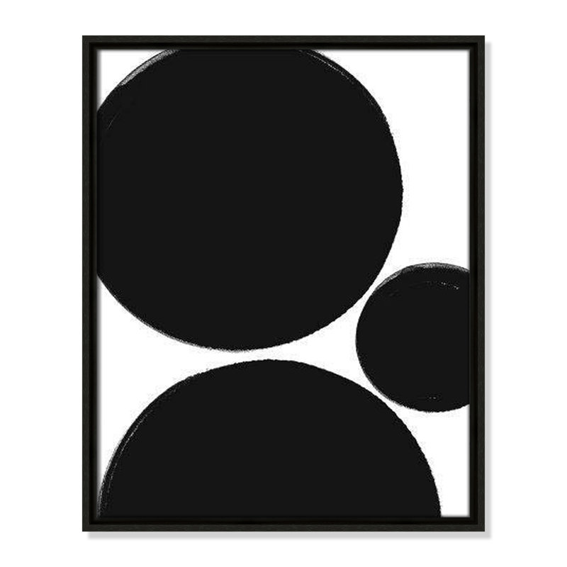 «Line Dessin Collection Bowring Dots» encadré sur toile par Leah Straatsma, H 21,5 po x l 17,5 po x P 2 po, Espresso