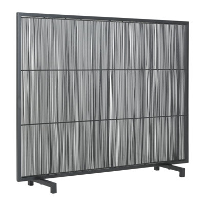 Ardene 1-Panel Iron Fireplace Screen with Vertical Bar Design, 39" x 30"