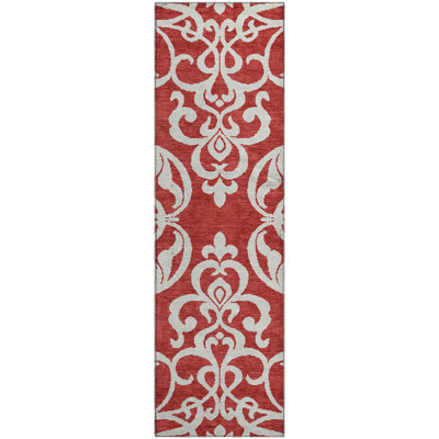 Premium Machine Washable Prisco Red Rug