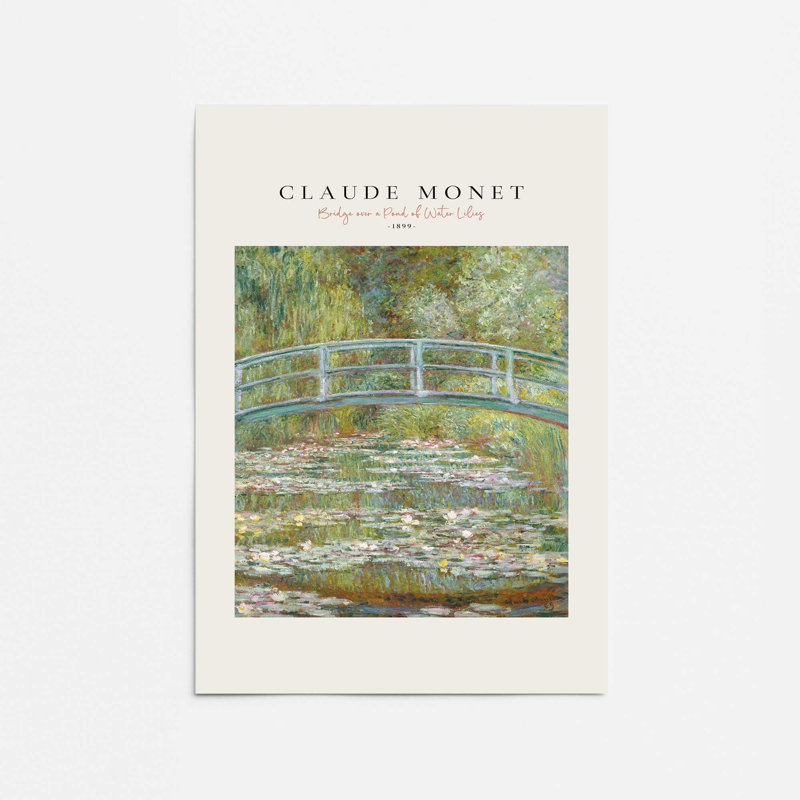 Pont sur un étang de nénuphars par Monet v2, H 14 po x l 11 po, Impression sans cadre