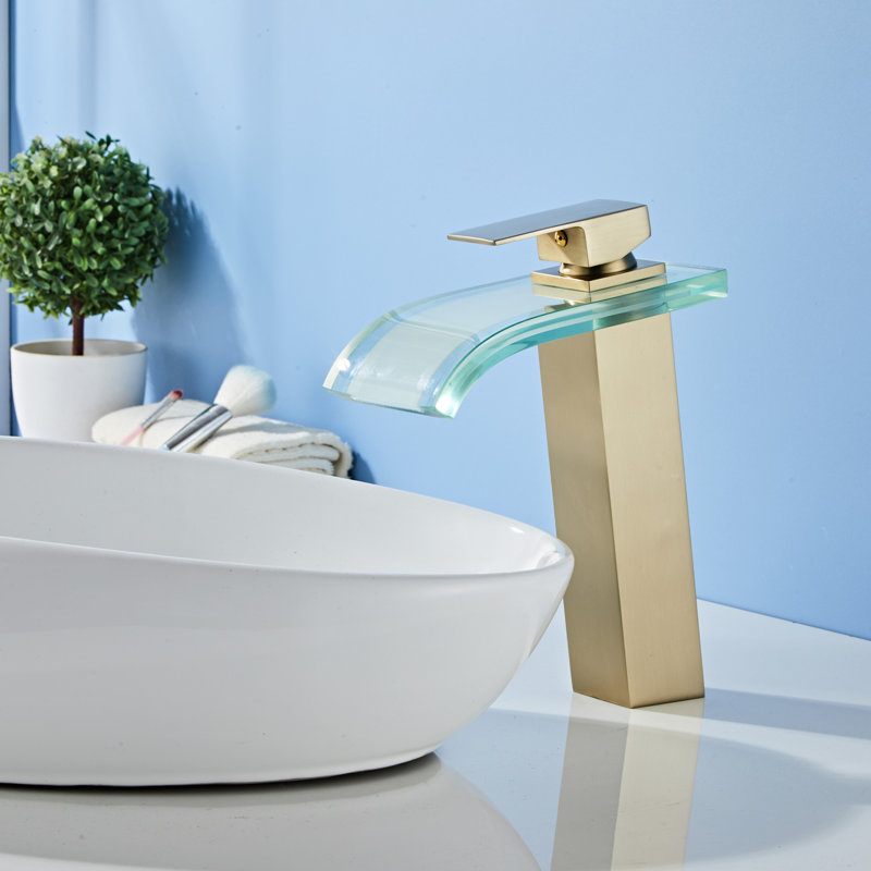Bathroom Faucet with Drain Assembly, Matte Gold