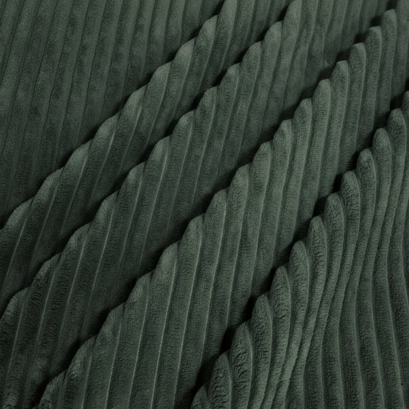 Corduroy Upholstery Full Compressed Ottoman, Dark Green