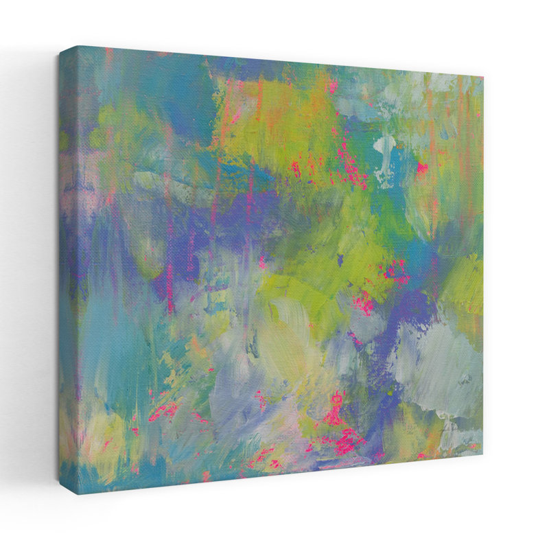 Allure contemporaine avec art abstrait bleu, H 18 po x l 18 po