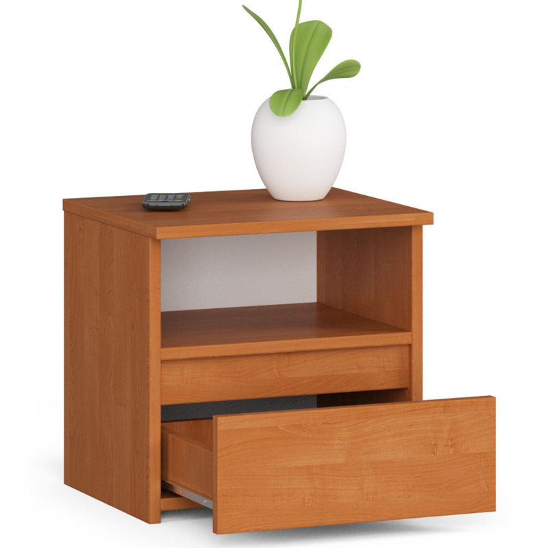 Resmi 40cm W Particle Board Bedside Table, Brown, Brown