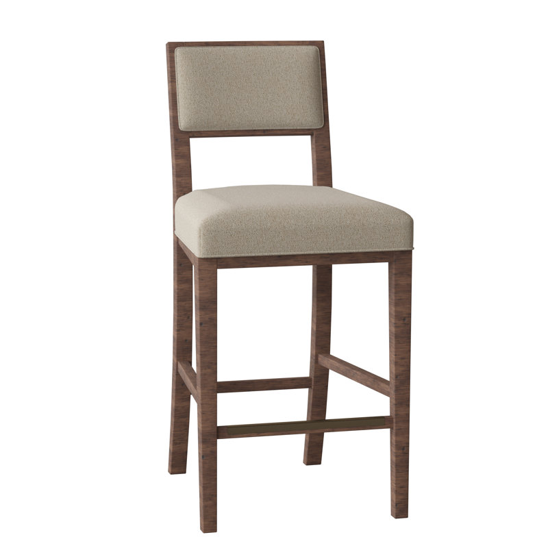 Dilworth Upholstered Stool with Solid Wood Frame, Tobacco, Bark (8789 06)